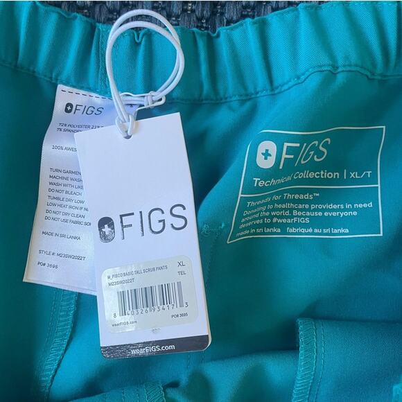 NWT Figs Men's Pisco Basic Scrub Pants in Teal Size XL X-Large Tall - Picture 5 of 5